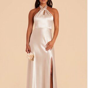 Birdy Grey Monica Dress Shiny Satin Champagne